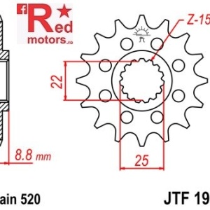 Pinion fata JTF 1901 cu 11 dinti