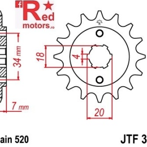 Pinion fata JTF 329 cu 12 dinti