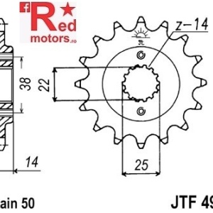 Pinion fata JTF 497 cu 15 dinti