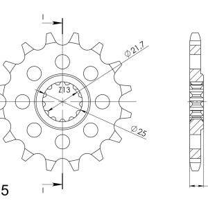Pinion fata SUPERSPROX CST-1537:16 16T, 525 - Img 2