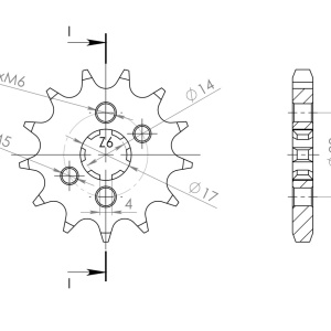 Pinion fata SUPERSPROX CST-277:13 13T, 428 - Img 2