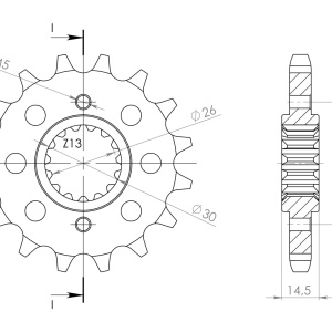 Pinion fata SUPERSPROX CST-339:16 16T, 530 - Img 2