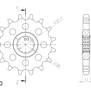 Pinion fata SUPERSPROX CST-580:16 16T, 530 - Img 2