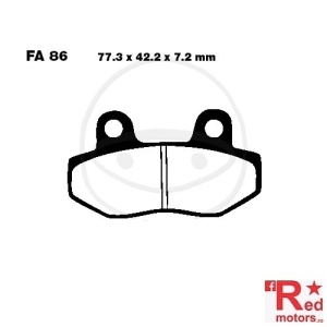 Placute frana fata SCOOTER SINTERED HH EBC 77.3x42.2x7.2 FA86 pentru Buffalo/Quelle RS 1000, CPI Bravo 125, E-Tropolis Bel Air 25, Emco Novum Sport S3000, Jonway YY125T-19, Keeway Agora 25