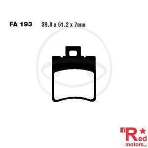 Placute frana fata SCOOTER SINTERED HH EBC ALTN 39.8x51.2x7 FA193 pentru Aprilia Amico 50, Area 51, Rally 50, SR 50, Benelli Pepe 50, Beta Ark 50, Gilera Stalker 50