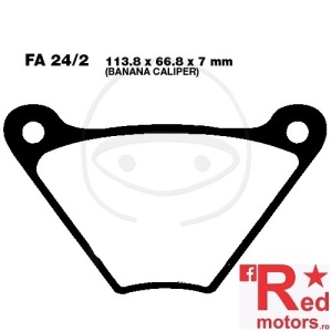 Placute frana fata semi-sinterizate 113.8x66.8x7 EBC FA24/2 pentru Harley Davidson FL 1200, FLH 1200, FX 1200, FXE 1200