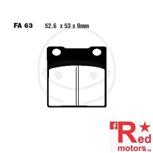 Placute frana fata semi-sinterizate 52.6x53x9 EBC FA63 pentru Suzuki GS 500, GSF 400, GSF 600, GSF 1200, GSX 600, GSX 750