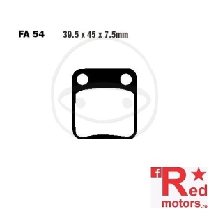 Placute frana fata sinterizate 39.5x45x7.5 EBC FA54 pentru AJS DD 50 E-2, Daelim VC 125, Honda CG 125, Hyosung TE 450, Kawasaki BN 125, KLX 125, KVF 360