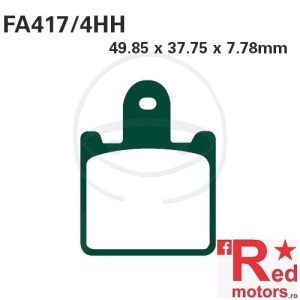 Placute frana fata sinterizate 49.85x37.75x7.78 EBC FA417 pentru Kawasaki GTR 1400, Z 750, Z 1000, ZZR 1400