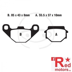 Placute frana fata sinterizate 85x43x8/55.5x37x10 EBC FA67 pentru Aeon Cobra 220, 300, 400, Aprilia RX 125, Cectek Estoc 500, Derbi DXR 200, Dinli Special 450, Husaberg FC 501, Kawasaki BJ 250, GPZ 500, KL 650