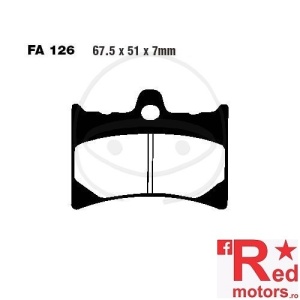 Placute frana fata STD EBC ALTN 67.5x51x7 FA126 pentru Aprilia AF1 125, Europa 125, RS 125, Benelli Devil 50, Moto Guzzi Quota 1000