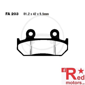 Placute frana fata STD EBC ALTN 81.2x42x9.5 FA203 pentru Honda CBR 600