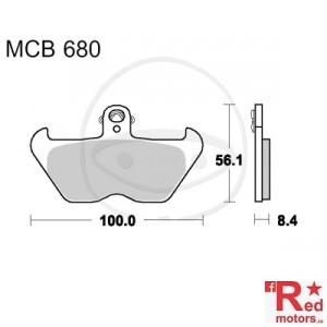 Placute frana fata STD TRW ALTN 100x56.1x8.4 MCB680 pentru BMW K 100 RS4V, K 1200, K1 1000, R 850, R 1100