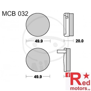 Placute frana fata STD TRW ALTN 49.9x20/49.9x13.5 MCB032 pentru Honda CB 750