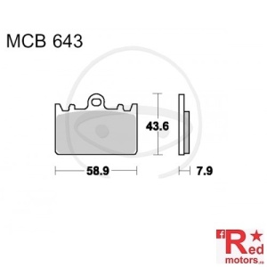 Placute frana fata STD TRW ALTN 58.9x43.6x7.9 MCB643 pentru Kawasaki ZXR 400