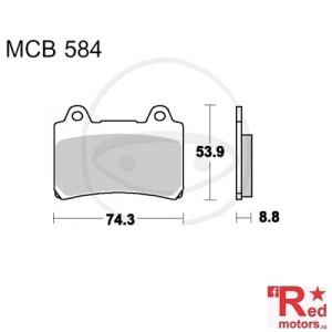 Placute frana fata STD TRW ALTN 74.3x53.9x8.8 MCB584 pentru Yamaha FJ 1200, FZ 750, TDM 850, TZR 250, XVZ 1300
