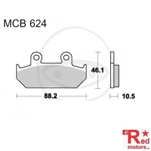 Placute frana fata STD TRW ALTN 88.2x46.1x10.5 MCB624 pentru Cagiva Canyon 500, Elefant 750, Honda NV 400, XL 600