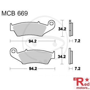 Placute frana fata STD TRW ALTN 94.2x34.2x7.2/94.2x34.2x7.2 MCB669 pentru Suzuki RMX 450, Yamaha WR 250, WR 400