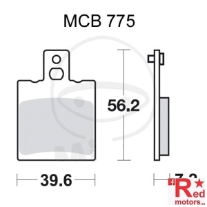 Placute frana fata STD TRW LUCAS 39.6x56.2x7.2 MCB775