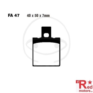 Placute frana spate SCOOTER EBC 40x50x7 FA47 pentru Beta Eikon 125, 150, Hyosung Boomer 125, Keeway ARN 125, Malaguti Ciak 125