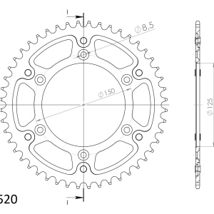 Rear sprocket SUPERSPROX STEALTH RST-990:49-ORG portocaliu 49T, 520 - Img 2