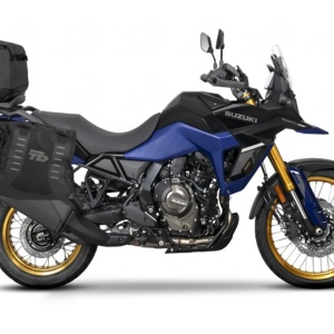 Set of SHAD TERRA TR40 adventure saddlebags and SHAD TERRA rear bag TR50, including mounting kit SHAD SUZUKI V-STROM 800 DE