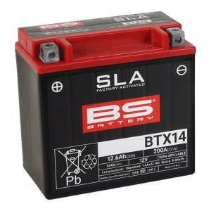 Baterie activata din fabrica BS-BATTERY BTX14 (FA) (YTX14 (FA)) SLA