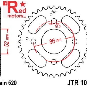 Foaie/pinion spate JTR1071.30 520 cu 30 de dinti pentru Kymco Mxer