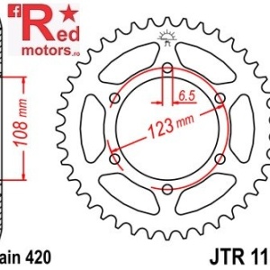 Foaie/pinion spate JTR1133.52 420 cu 52 de dinti pentru Aprilia RS 50, RS4 50, Derbi GPR 50, Derbi Senda 50