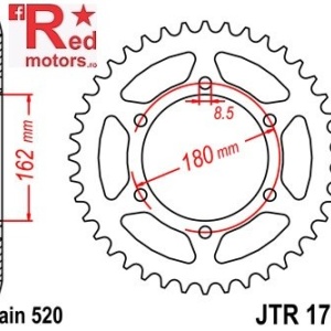 Foaie/pinion spate JTR1786.46 520 cu 46 de dinti pentru Suzuki PE 250, PE 400