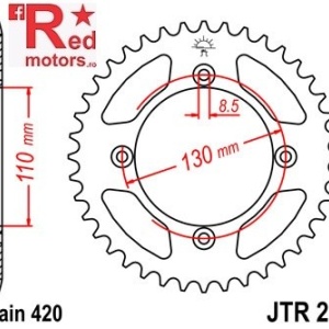Foaie/pinion spate JTR215.50 420 cu 50 de dinti pentru Honda CR 80