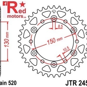 Foaie/pinion spate JTR245/3.46 520 cu 46 de dinti Honda NX 650