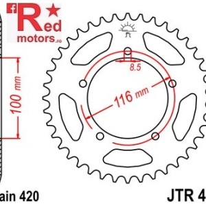 Foaie/pinion spate JTR464.48 420 cu 48 de dinti