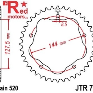 Foaie/pinion spate JTR751.42 520 cu 42 de dinti