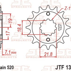 Kit de lant D.I.D Chain - Argintiu lant 520 VX, X-Ring, pinion fata JT, foaie spate JT pentru HONDA CRF 300 L 2021-2022 - Img 3