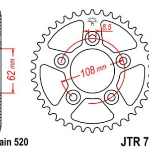 Kit de lant D.I.D Chain - Argintiu lant 520 VX, X-Ring, pinion fata SUPERSPROX, foaie spate JT pentru CAGIVA N1 125 Planet 1997-1999 - Img 5