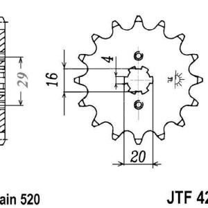 Kit de lant D.I.D Chain - Auriu lant 520 ERT, Non-sealed, pinion fata JT, foaie spate JT pentru KAWASAKI KX 125 1992-1993 - Img 3