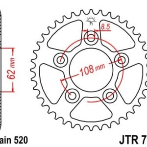 Kit de lant D.I.D Chain - Auriu lant 520 VX, X-Ring, pinion fata SUPERSPROX, foaie spate JT pentru CAGIVA Raptor 125 2004-2010 - Img 5
