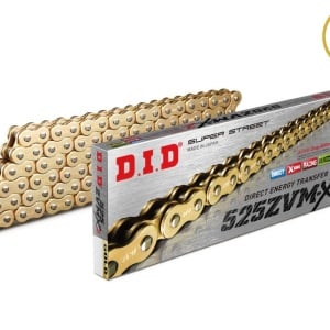 Kit de lant D.I.D Chain - Auriu lant 525 ZVM-X, X-Ring, pinion fata JT, foaie spate JT pentru QJMOTOR SRK 400 2023-2026