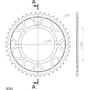 Kit de lant EK - Argintiu lant 520 DEX, X-Ring, pinion fata JT cauciucat, foaie spate SUPERSPROX pentru KAWASAKI KLE 500 (<2007) 2006-2007 - Img 5