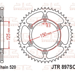 Kit de lant EK - Argintiu lant 520 MRD, Non-sealed, pinion fata JT, foaie spate JT pentru KTM SX 200 2003-2006 - Img 6