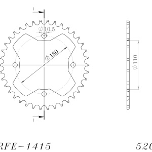 Kit de lant EK - Argintiu lant 520 SRO, O-ring, pinion fata JT, foaie spate SUPERSPROX pentru ATV KAWASAKI KFX 450 R 2008-2011 - Img 5