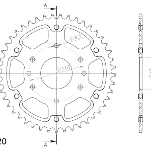 Kit de lant EK - Argintiu lant 520 SRX, X-Ring, pinion fata JT cauciucat, foaie spate SUPERSPROX STEALTH pentru KTM Adventure 390 / R 2020-2023 - Img 5
