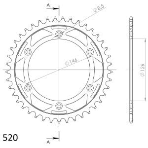 Kit de lant EK - Argintiu lant 520 SRX, X-Ring, pinion fata SUPERSPROX, foaie spate SUPERSPROX pentru SUZUKI DR 350 SE 1996 - Img 5