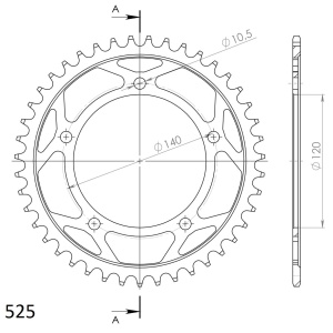 Kit de lant EK - Argintiu lant 525 SRX, X-Ring, pinion fata JT cauciucat, foaie spate SUPERSPROX pentru TRIUMPH Thruxton 865 2007-2015 - Img 6