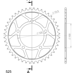 Kit de lant EK - Auriu lant 525 MVXZ, X-Ring, pinion fata SUPERSPROX, foaie spate SUPERSPROX pentru APRILIA Shiver 900 2017-2021 - Img 5