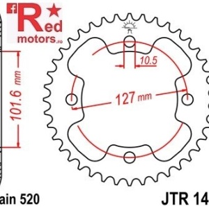 Kit lant DID GOLD X-Ring PRO-STREET 520 VX pentru Polaris 450 Outlaw S 2008-2010 - Img 3