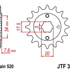 Pinion fata JT JTF 327-11 11T, 520 - Img 2