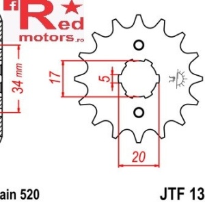 Pinion fata JTF 1324 cu 13 dinti