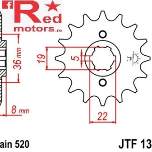 Pinion fata JTF 1336 cu 13 dinti